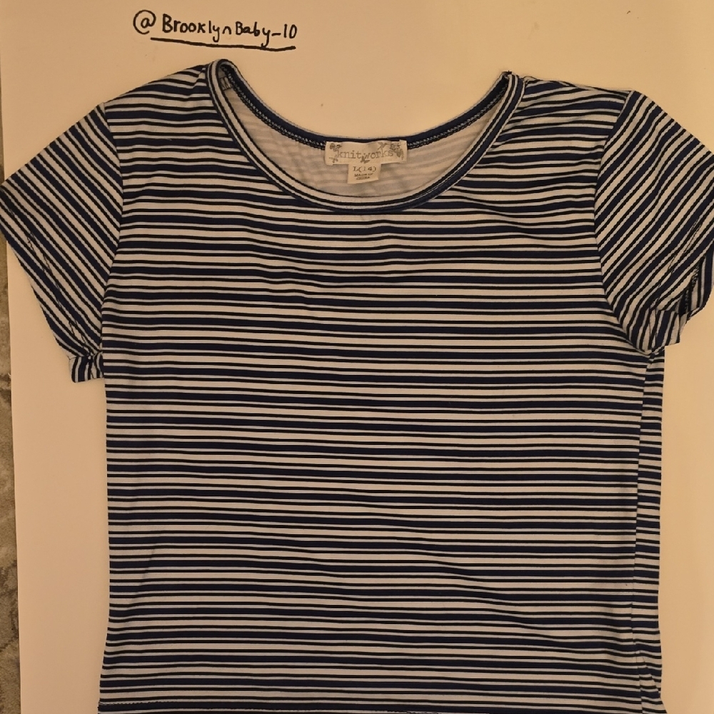 Navy and White Striped Baby Tee